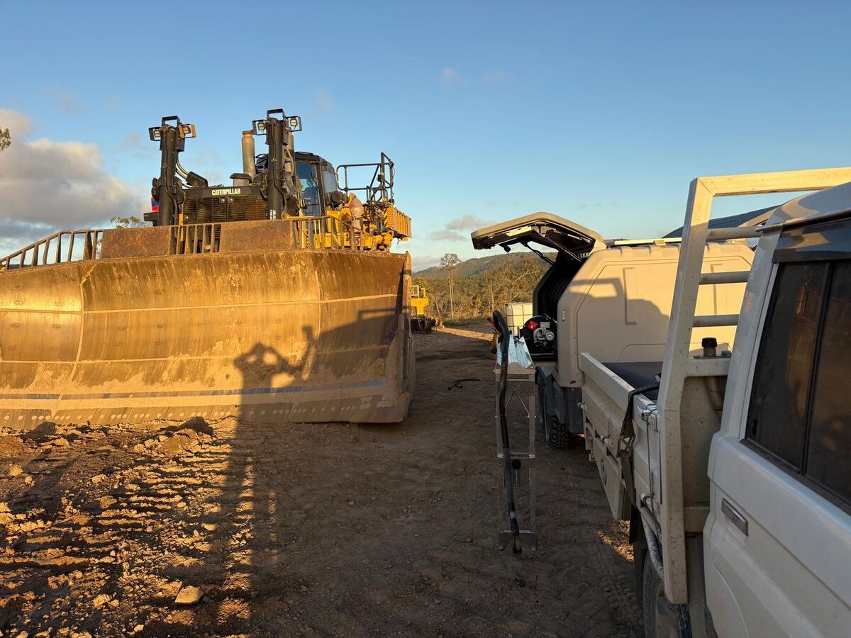 NQME equipment on site near Sarina at golden hour
